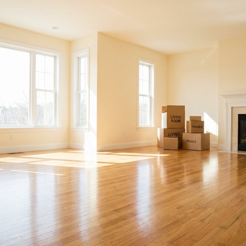 Clean Empty Room with Box